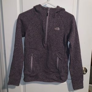 Hooded quarter zip pullover fleece